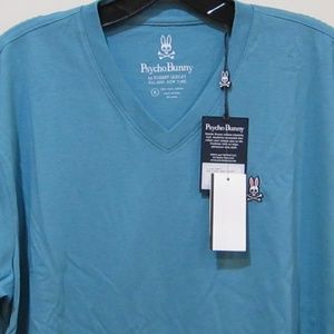 New Men's Teal Psycho Bunny V-neck T-Shirt L $45